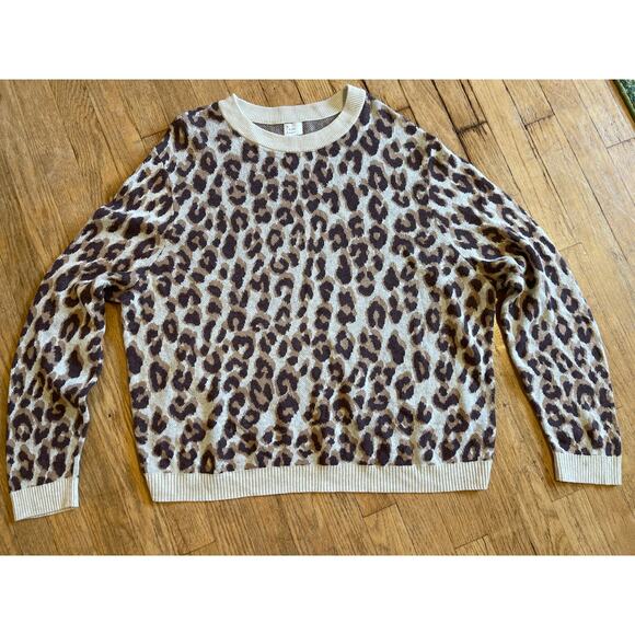 A New Day XXL Womens Leopard Print Cozy Long Sleeve Sweater - Picture 1 of 6